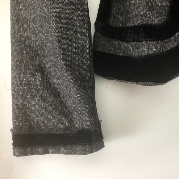 Habitual Jean Jacket Velvet Ruffles Denim Blazer - Picture 6 of 8